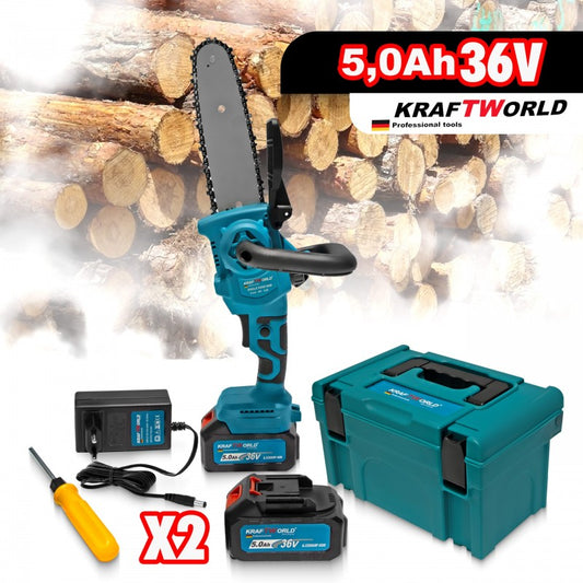 Επαναφορτιζόμενο Αλυσοπρίονο Kraftworld Με 20cm Λάμα Και 2 Μπαταρίες TOOLS-Κ-5033